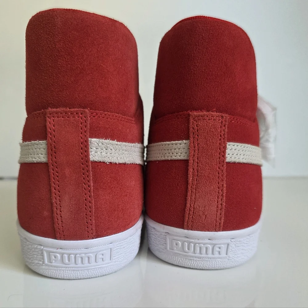 Puma Suede Mid 21 High Risk Red Sneakers Men's Size 12